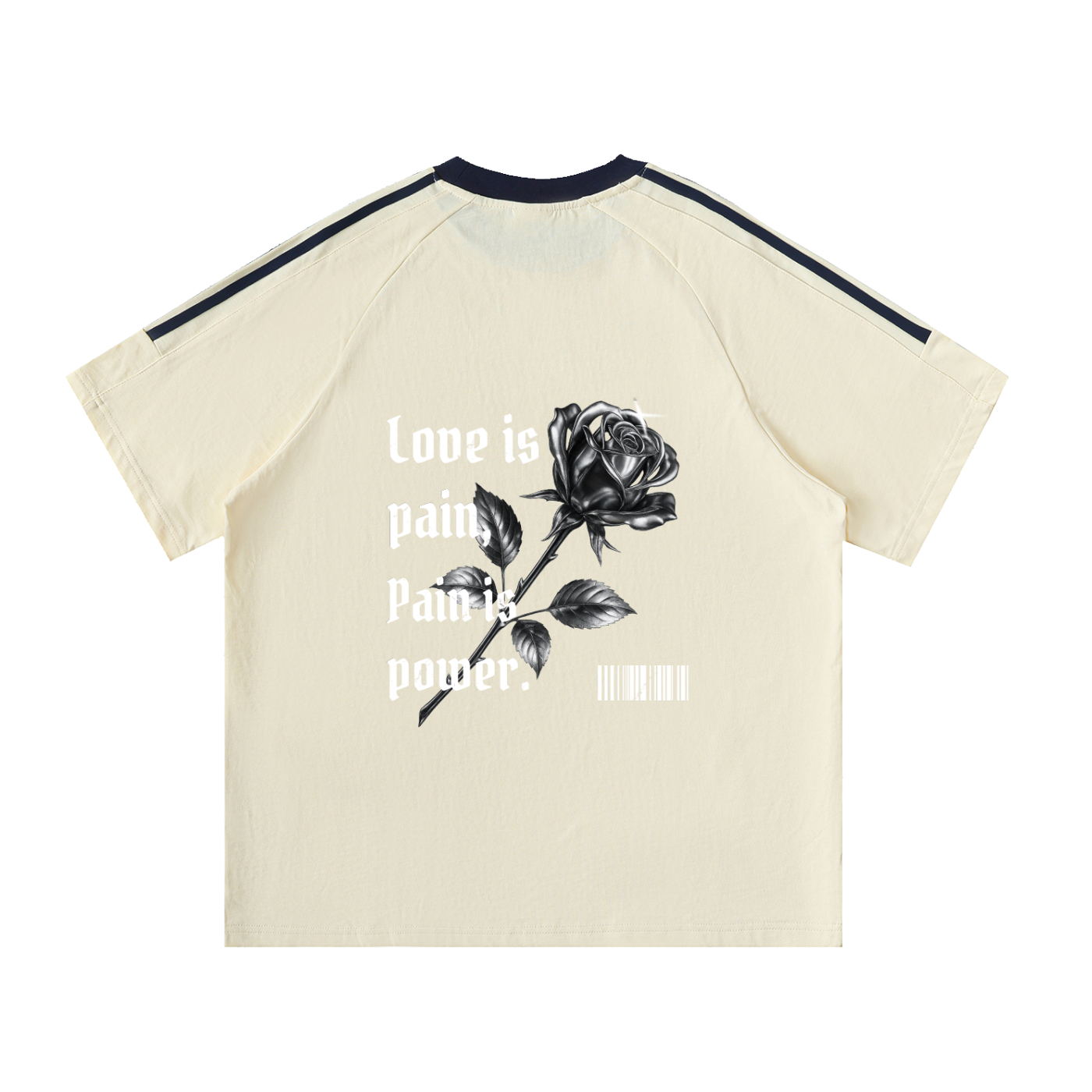 Contrast Tape Crewneck Cotton T-Shirt