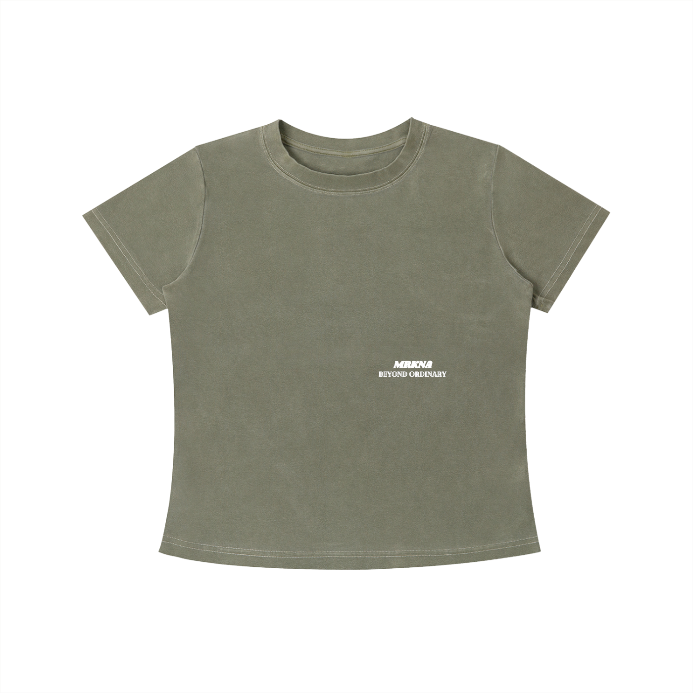 ODMPOD Vintage Wash Slim Fit T-shirt, casual cotton t-shirt with a vintage wash finish, slim fit style, front view.