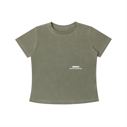 ODMPOD Vintage Wash Slim Fit T-shirt, casual cotton t-shirt with a vintage wash finish, slim fit style, front view.