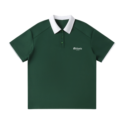 Contrast Collar Raglan Polo Shirt