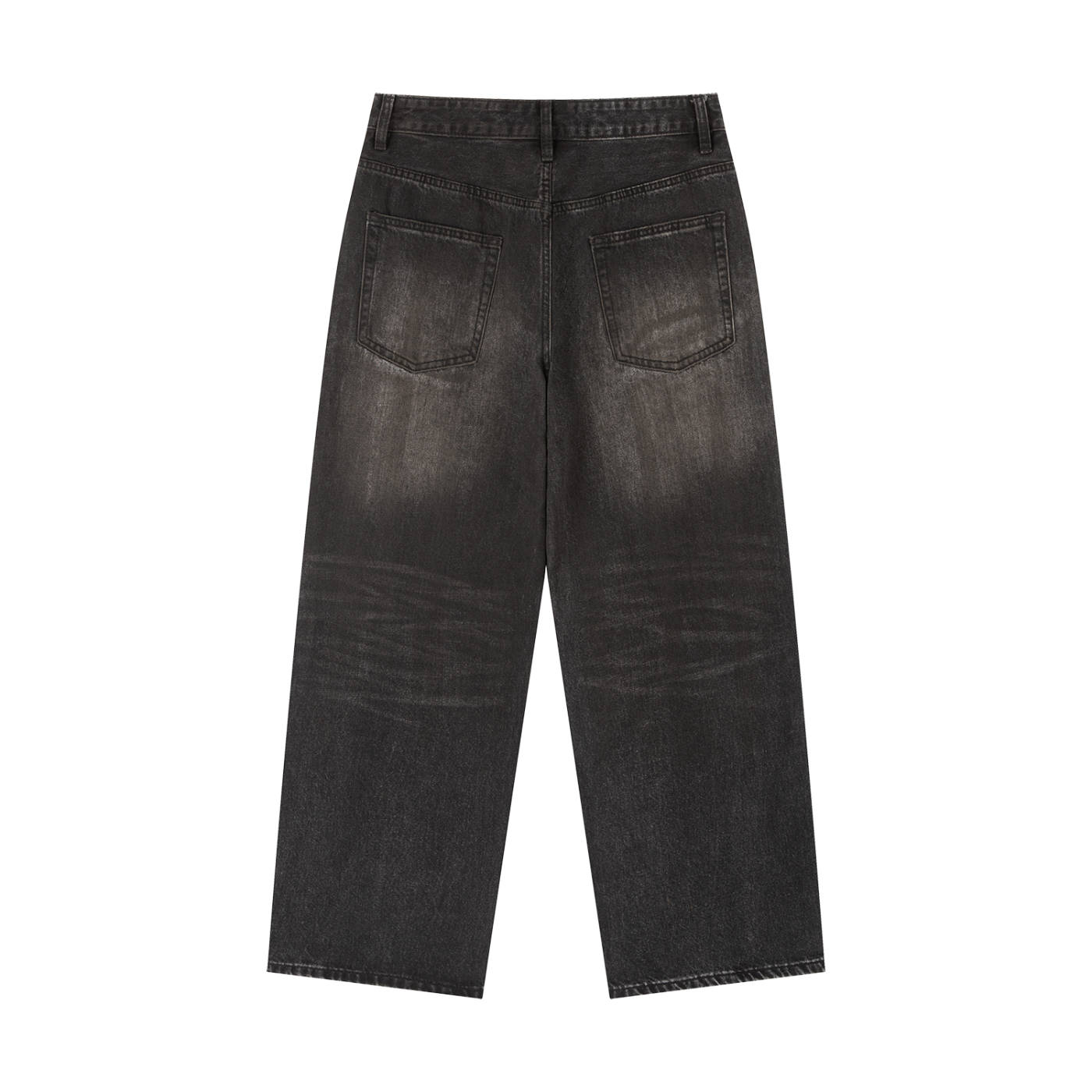 Vintage wash heavyweight denim jeans by ODMPOD, featuring classic five-pocket design and sturdy denim fabric.