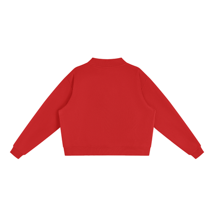 Essential Fleece Mock-Neck Crew Sweatshirt