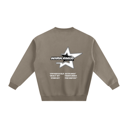 ODMPOD fleeced sweatshirt showing cozy, soft fabric with a relaxed fit and classic crewneck design.