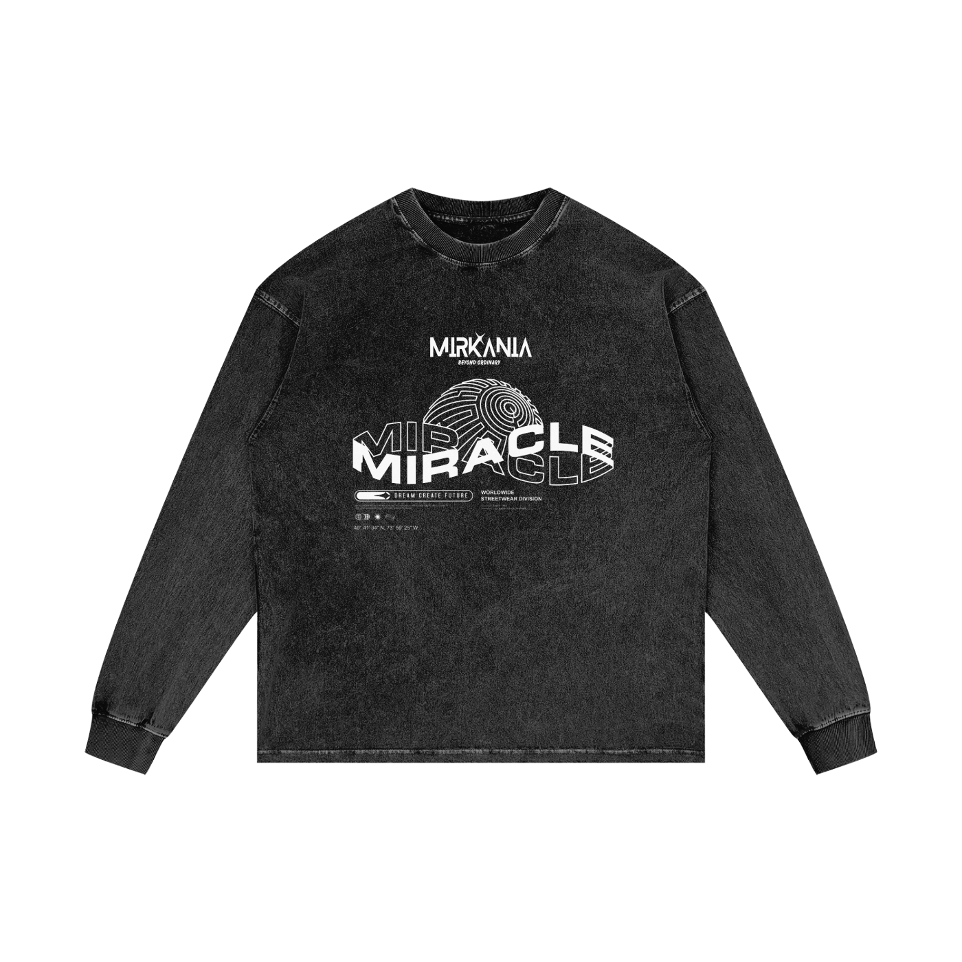Acid Wash Oversize Long Sleeve T-Shirt