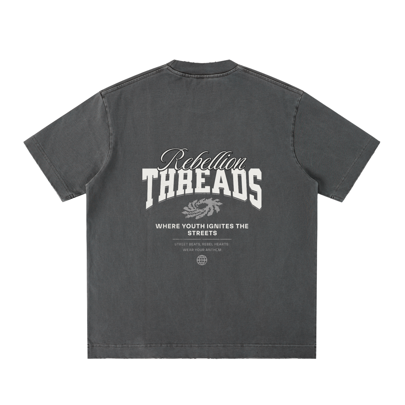ODMPOD heavyweight vintage washed frayed t-shirt, soft cotton fabric with distressed edges, casual style for everyday wear