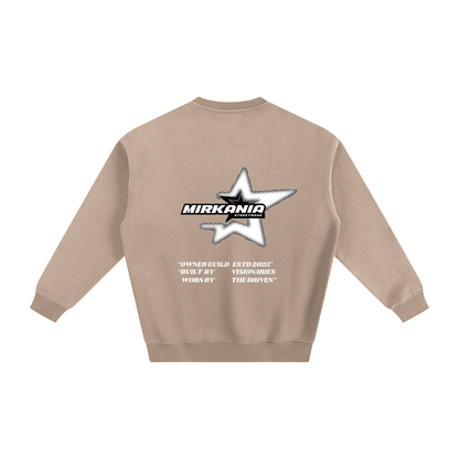 ODMPOD fleeced sweatshirt showing a cozy, soft fabric with a relaxed fit, ideal for casual wear and cold weather comfort.