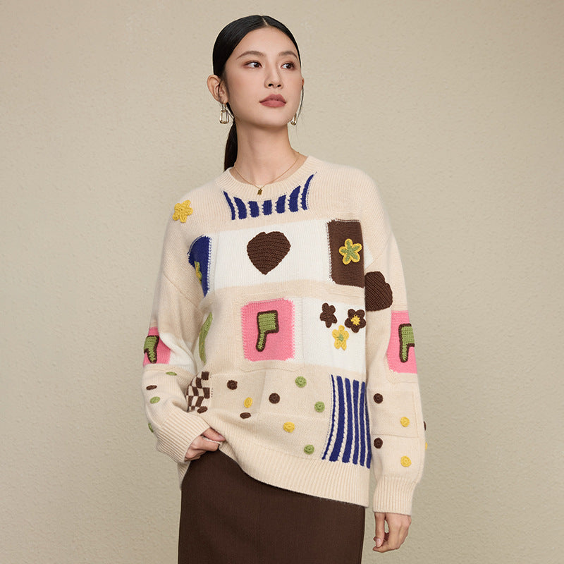 Loose color blocked sweater