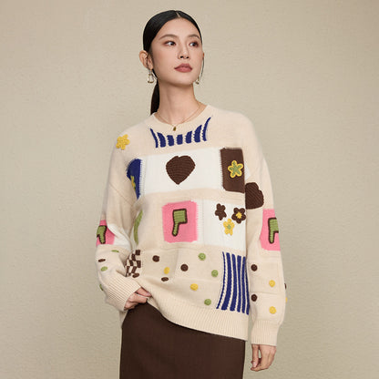Loose color blocked sweater