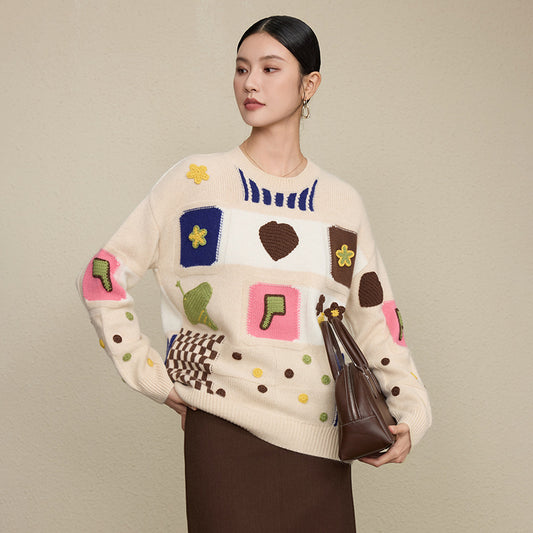 Loose color blocked sweater