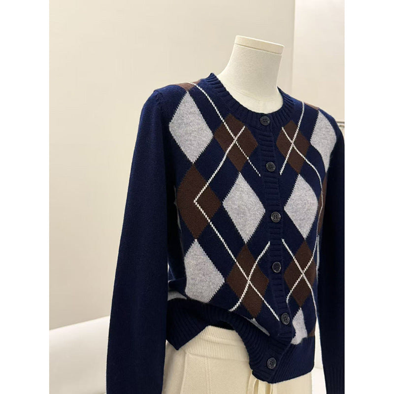 Lingge round neck sweater