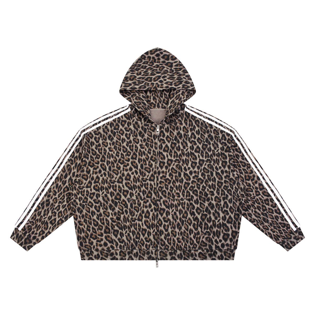 Unisex Leopard Full Zip Hoodie