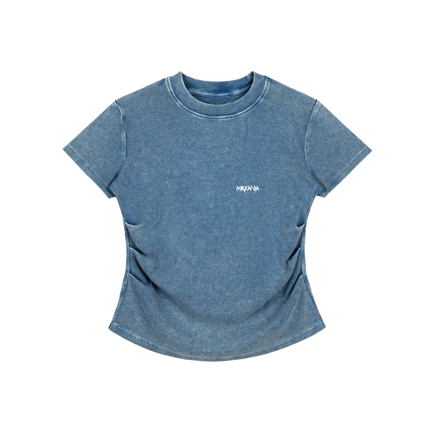 Vintage washed cotton bodycon t-shirt by ODMPOD, featuring a fitted design and casual style, shown in a close-up image.