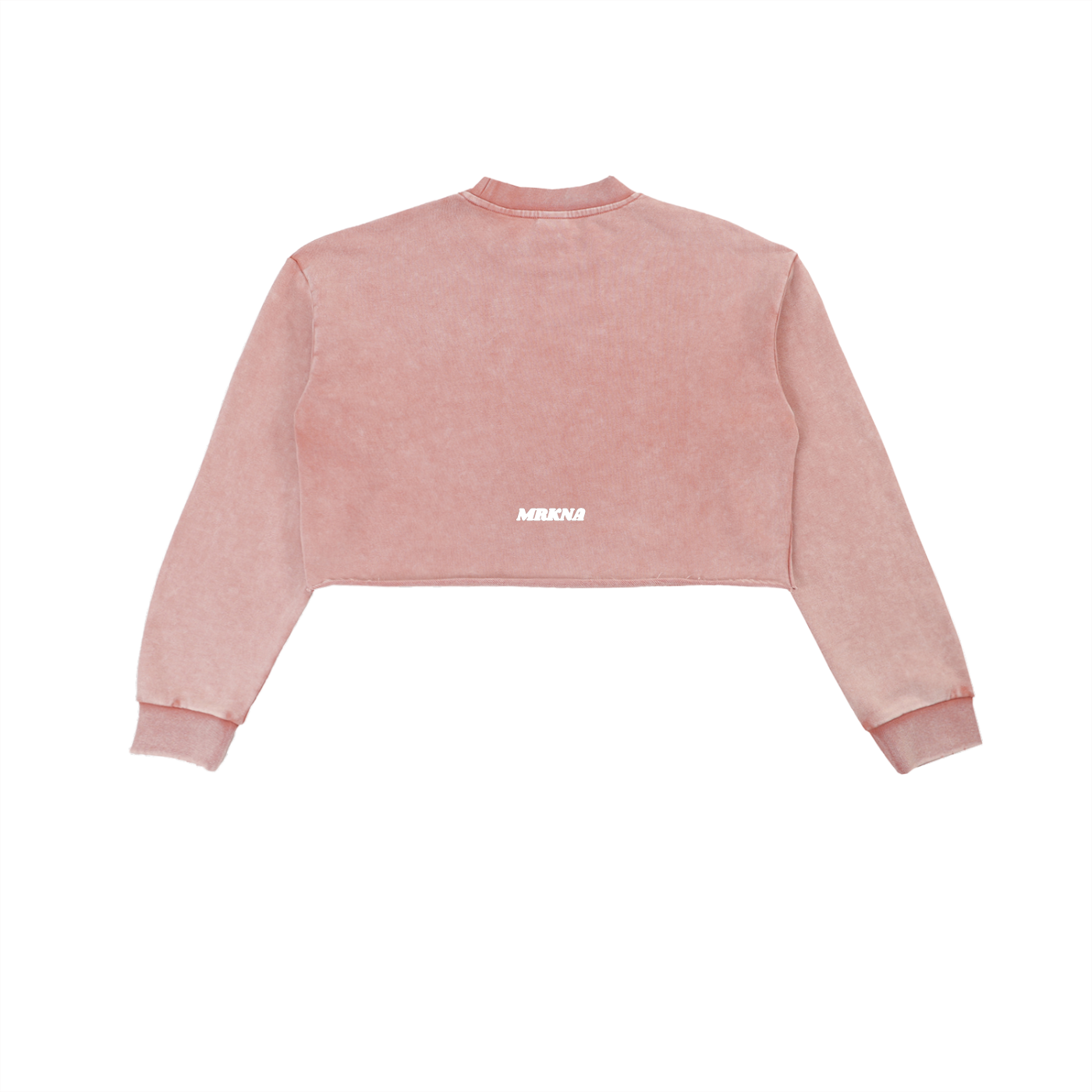 ODMPOD Snow Washed Raw Edge Cropped Sweatshirt, showing its relaxed fit, distressed raw edges, and soft, faded fabric texture.