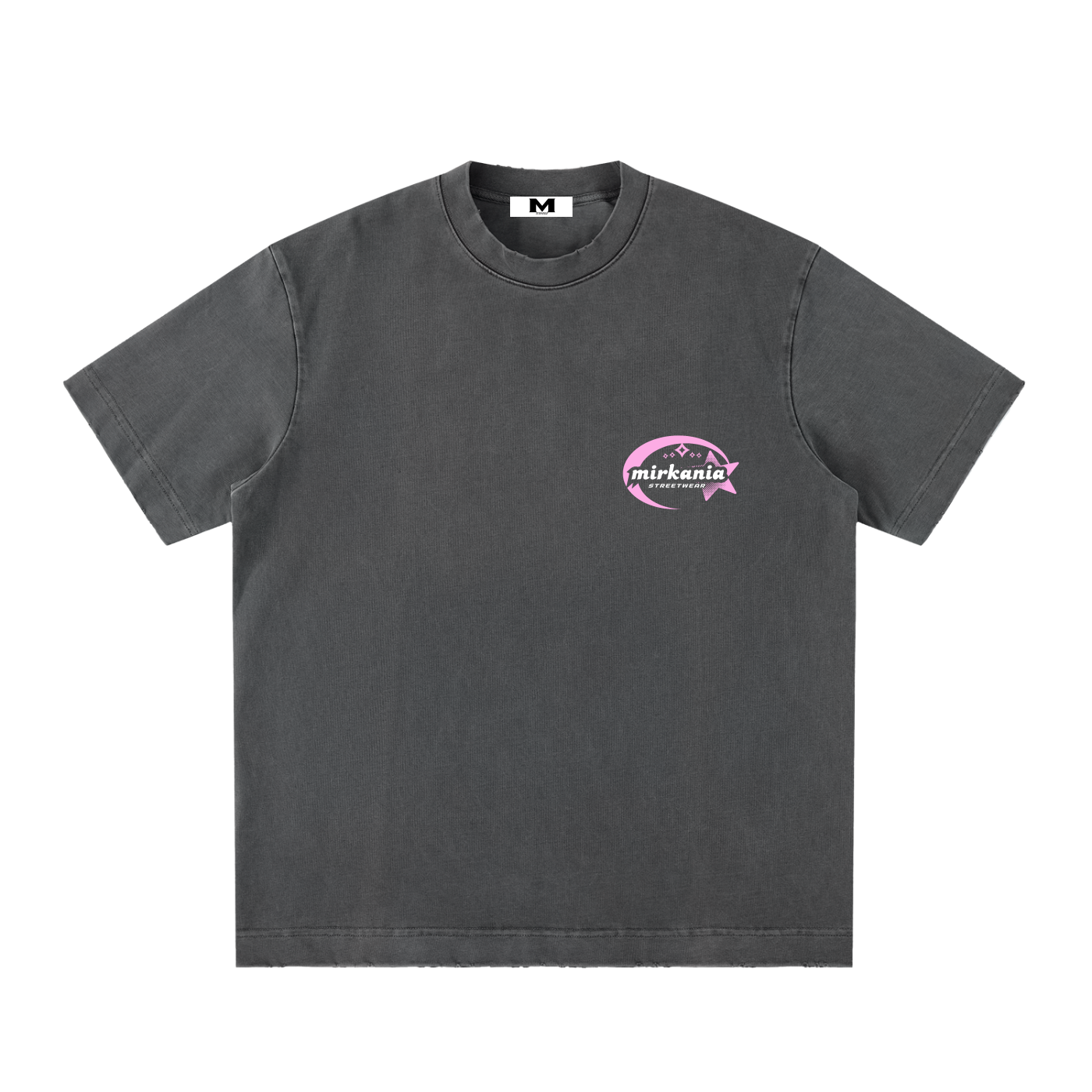 ODMPOD heavyweight vintage washed frayed T-shirt showing distressed fabric and casual fit on a plain background.