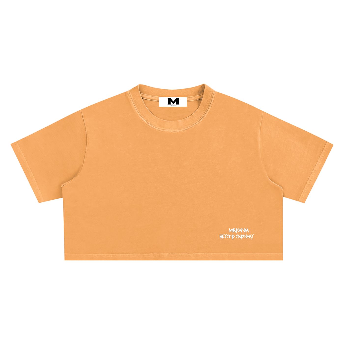 ODMPOD snow washed crop top t-shirt, soft fabric with a relaxed fit, shown on a model against a neutral background.