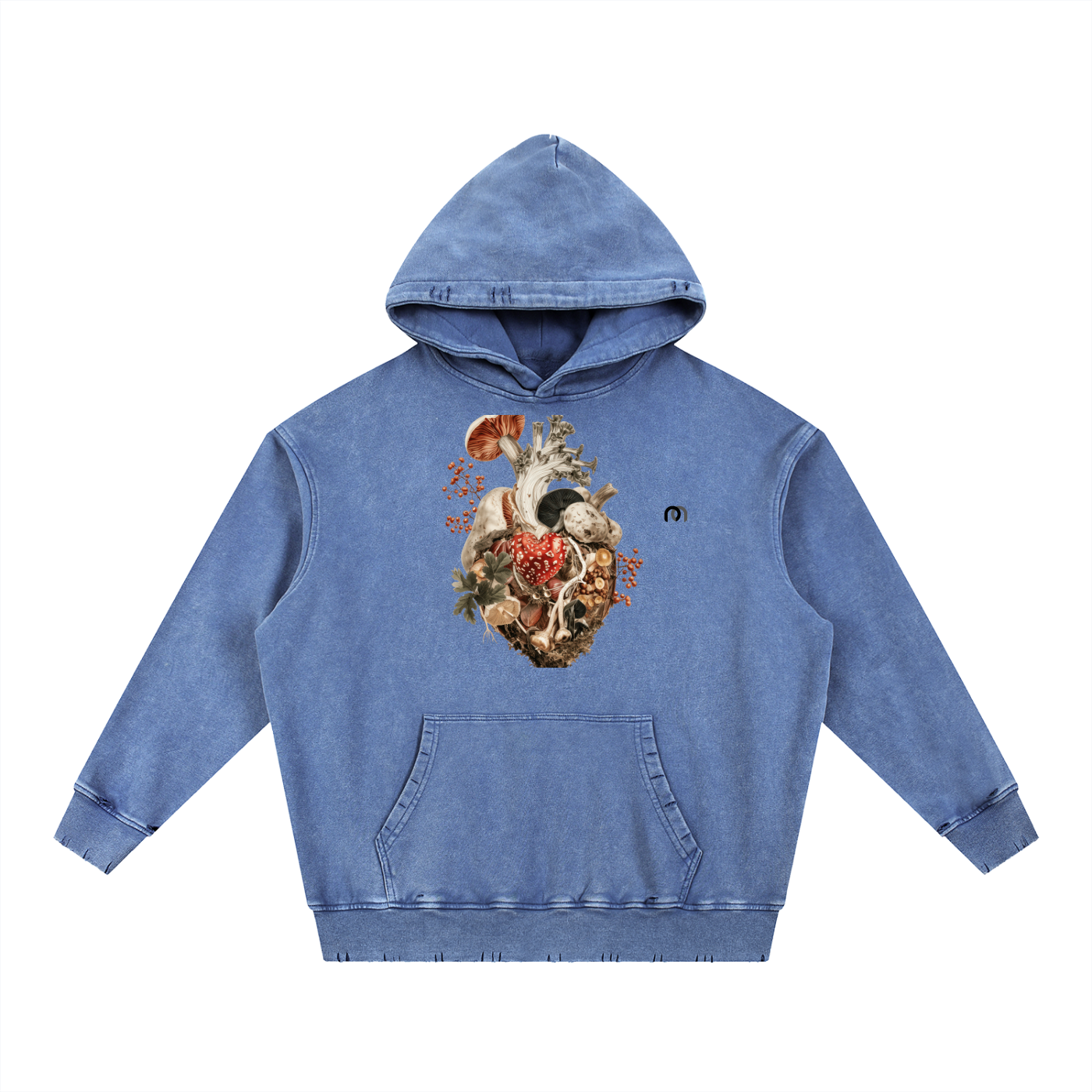 Snow Wash Hand-Frayed Heavyweight  Hoodie