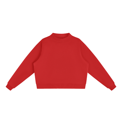 Essential Fleece Mock-Neck Crew Sweatshirt