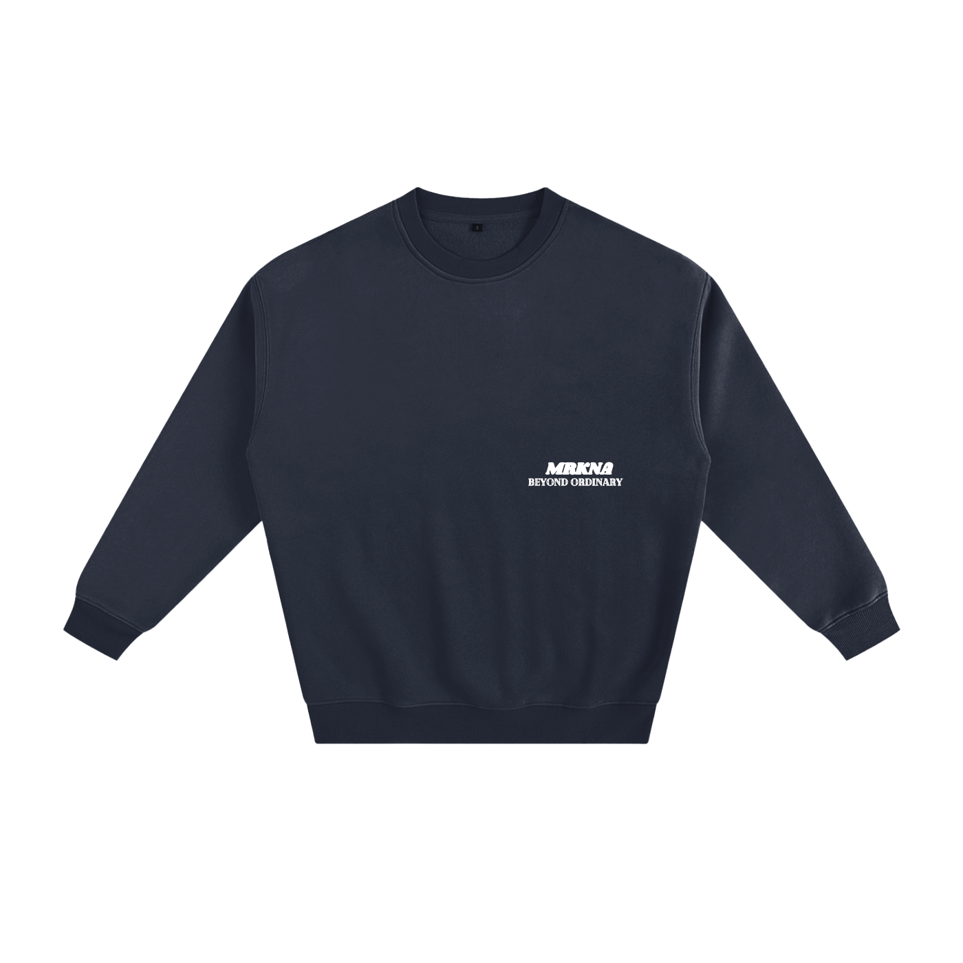 ODMPOD fleeced sweatshirt featuring a cozy, soft fabric with a relaxed fit and classic crewneck design.