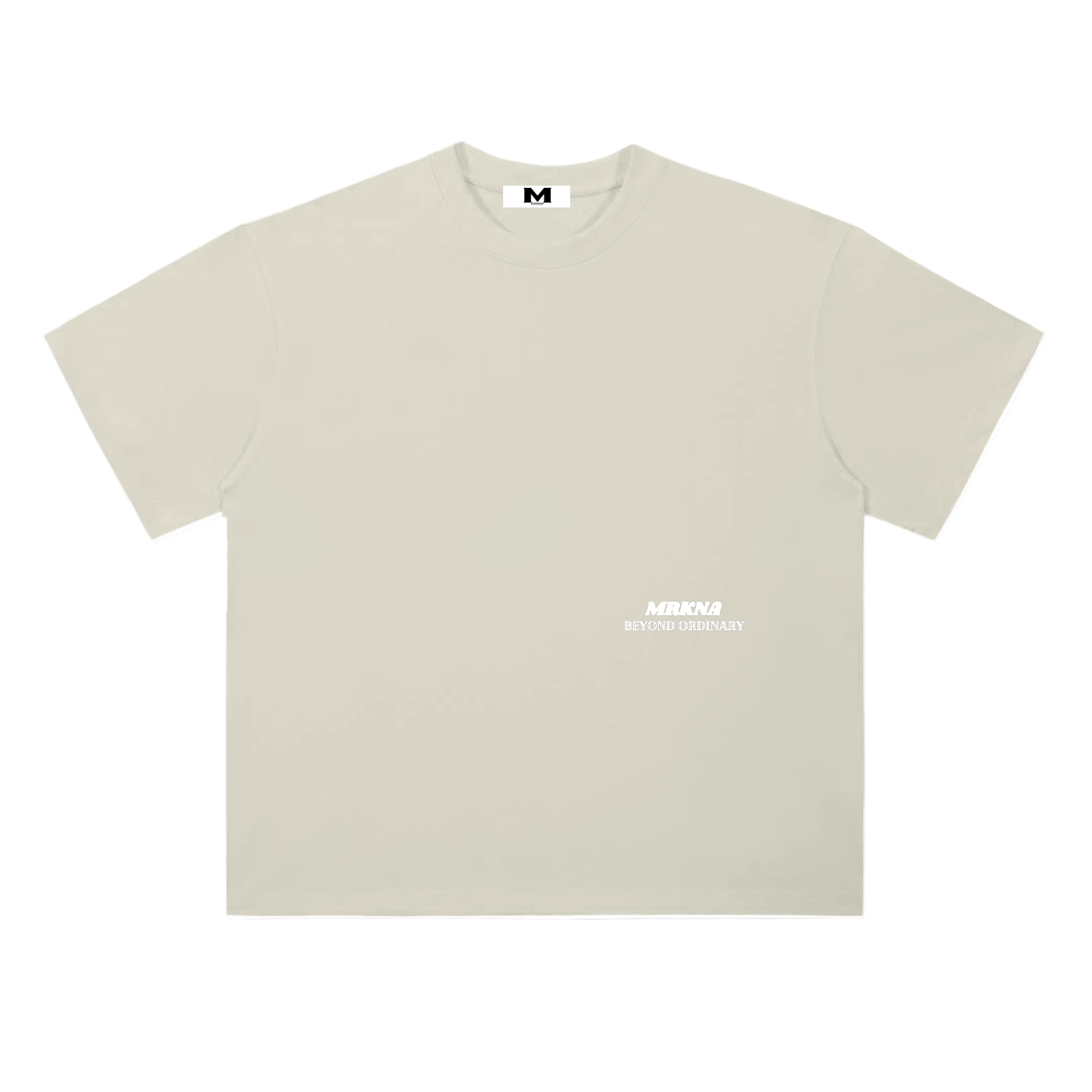 ODMPOD heavyweight drop shoulder cotton t-shirt, casual fit, soft fabric, and relaxed style, shown in a neutral color.
