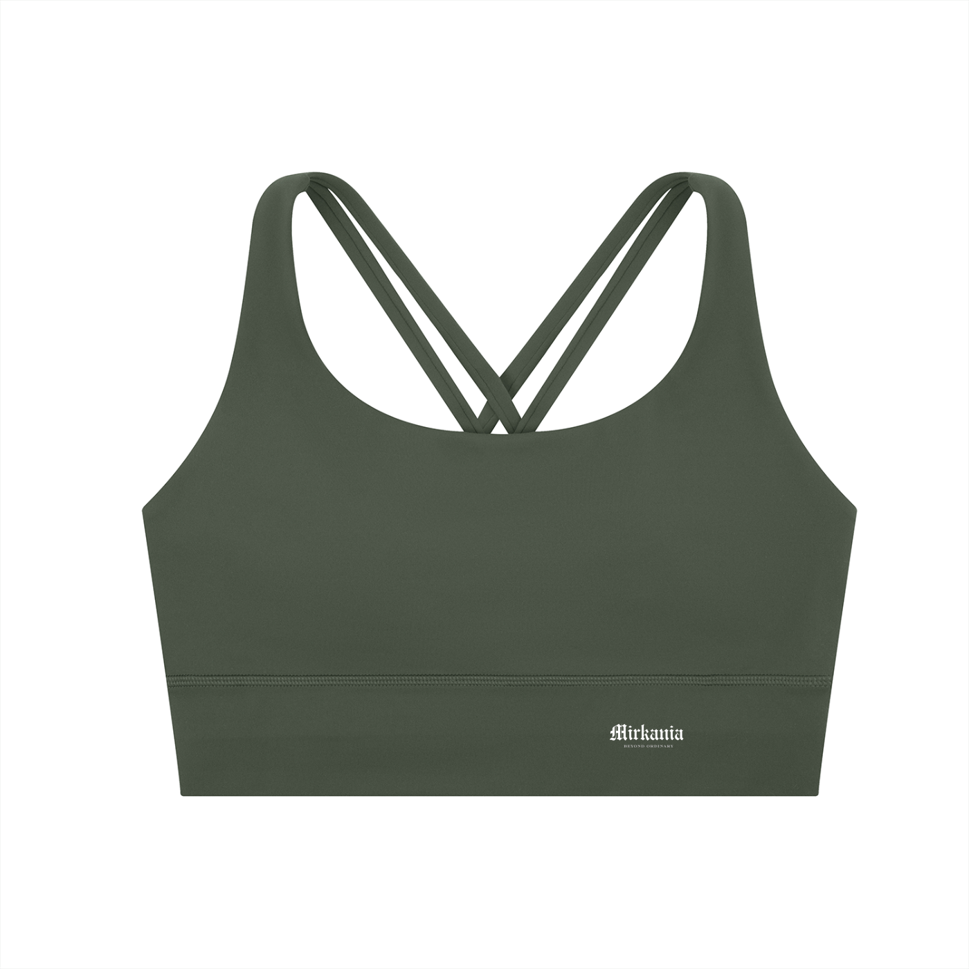 ODMPOD strappy criss-cross sports bra with adjustable straps and supportive fit, shown on a model.