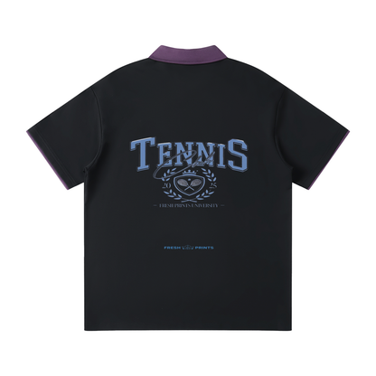Contrast Collar Raglan Polo Shirt