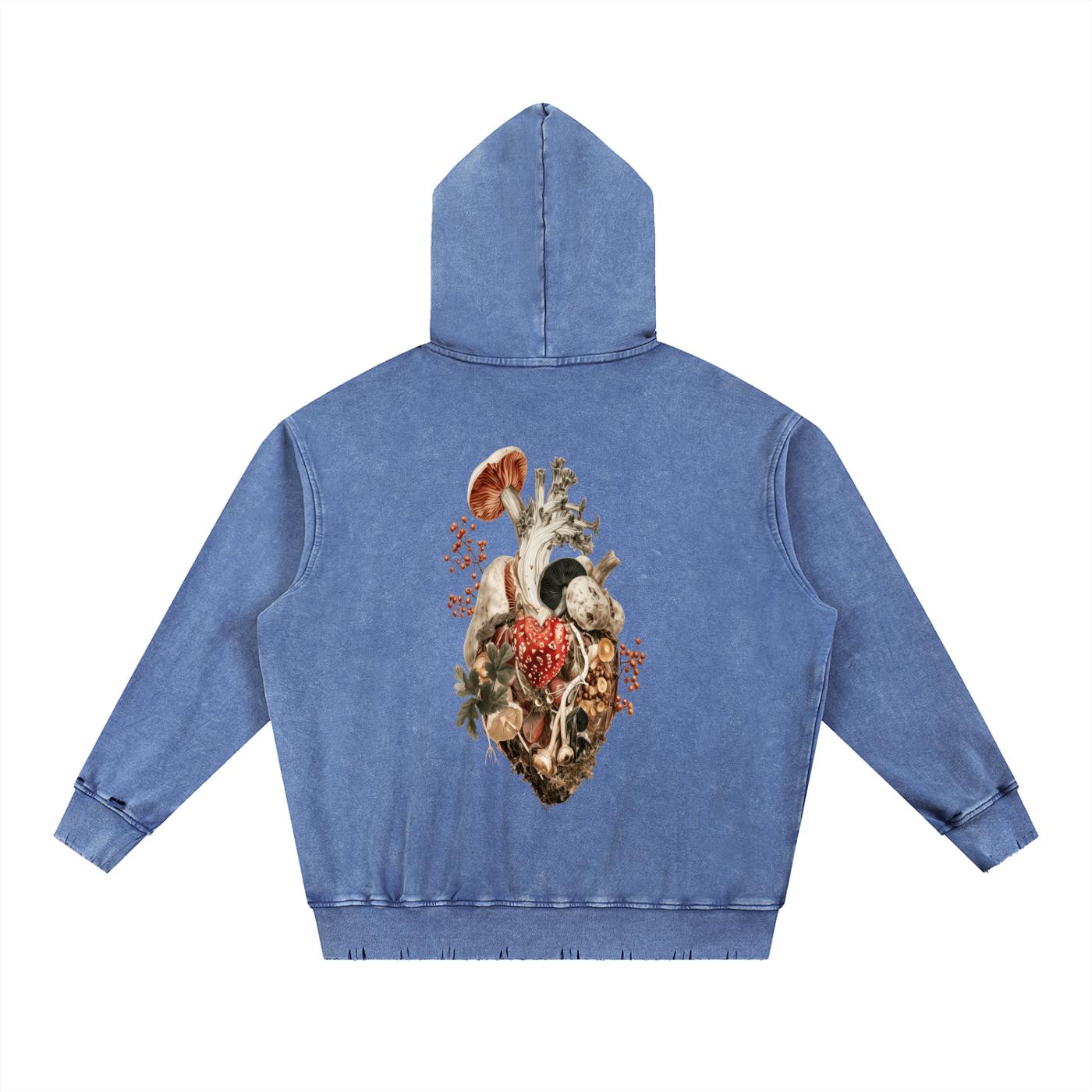 Snow Wash Hand-Frayed Heavyweight  Hoodie