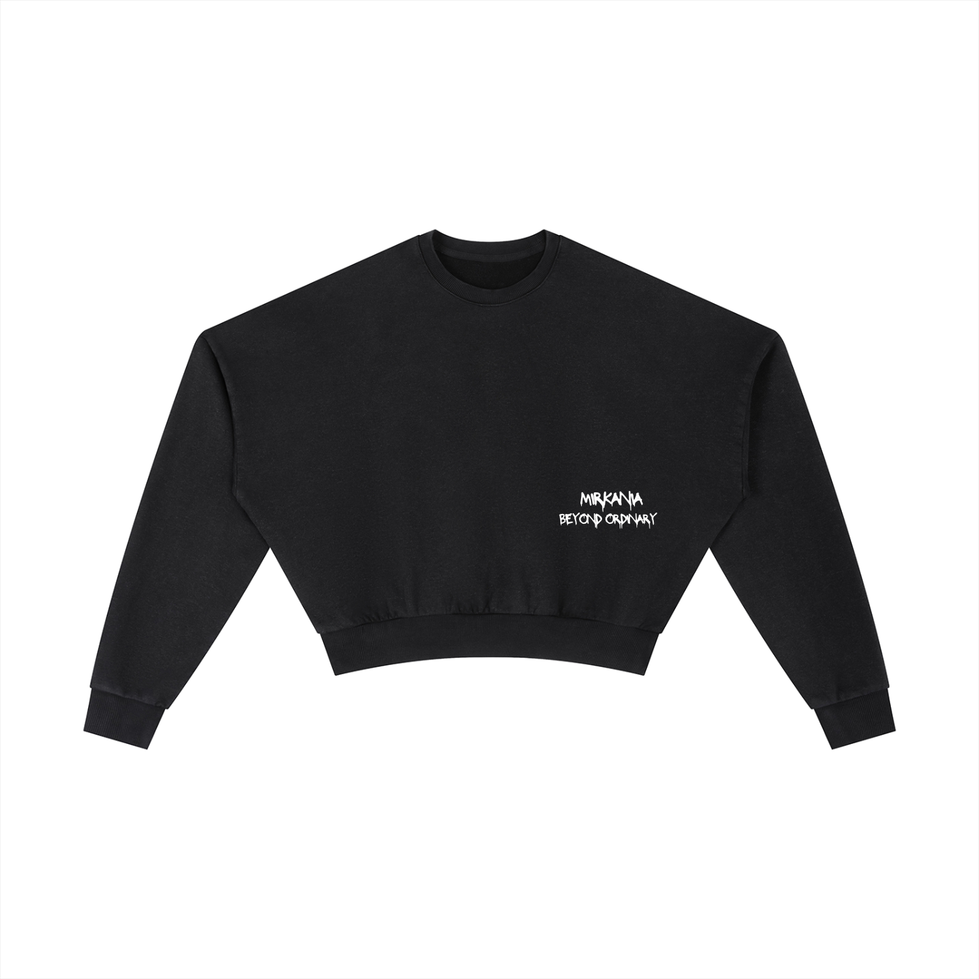 Vintage washed cropped sweatshirt by ODMPOD showing a relaxed fit with distressed wash and casual style.