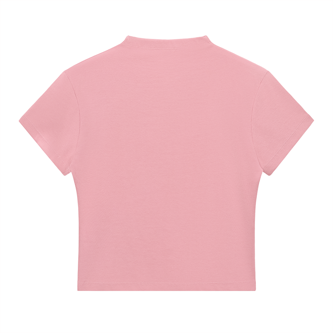 Slim fit ODMPOD mock neck T-shirt in neutral color, close-up view highlighting the smooth fabric and sleek design.