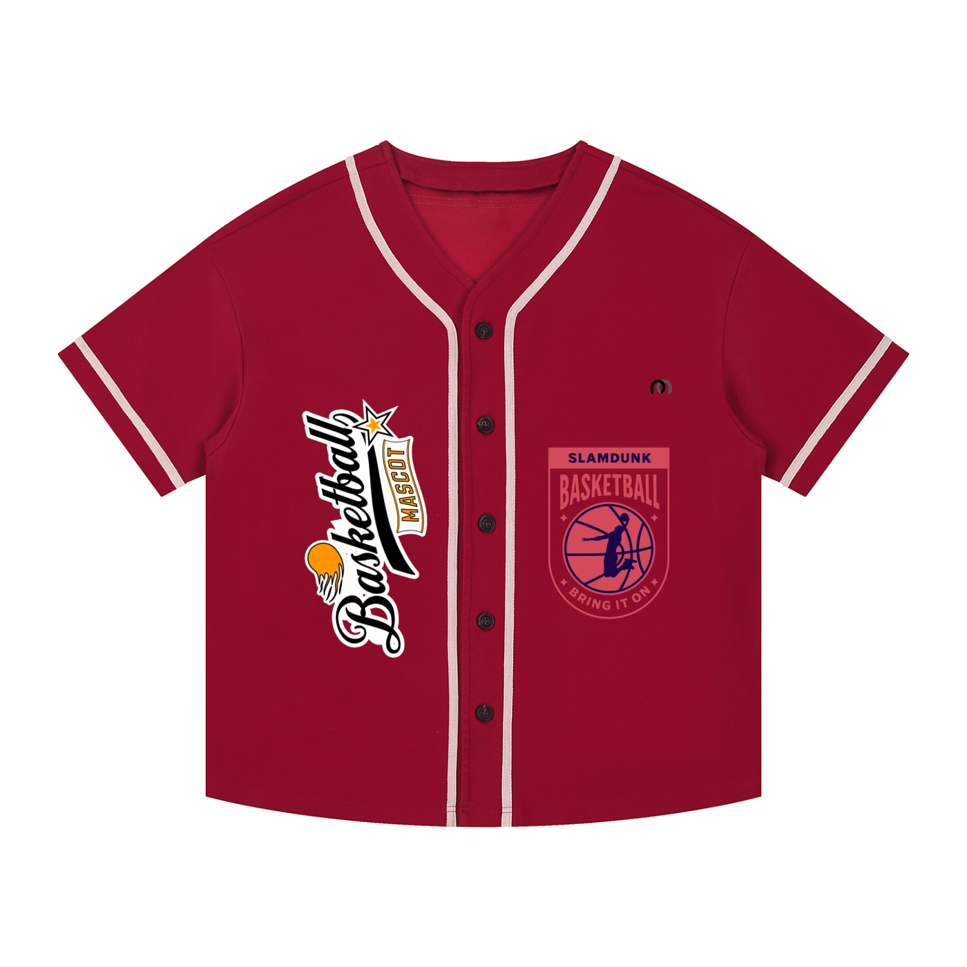 Contrast Piped Button-Up Jersey