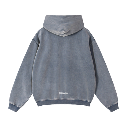 ODMPOD zip-through boxy fleece hoodie displayed, featuring a front zipper, cozy fleece fabric, and a relaxed, modern fit.