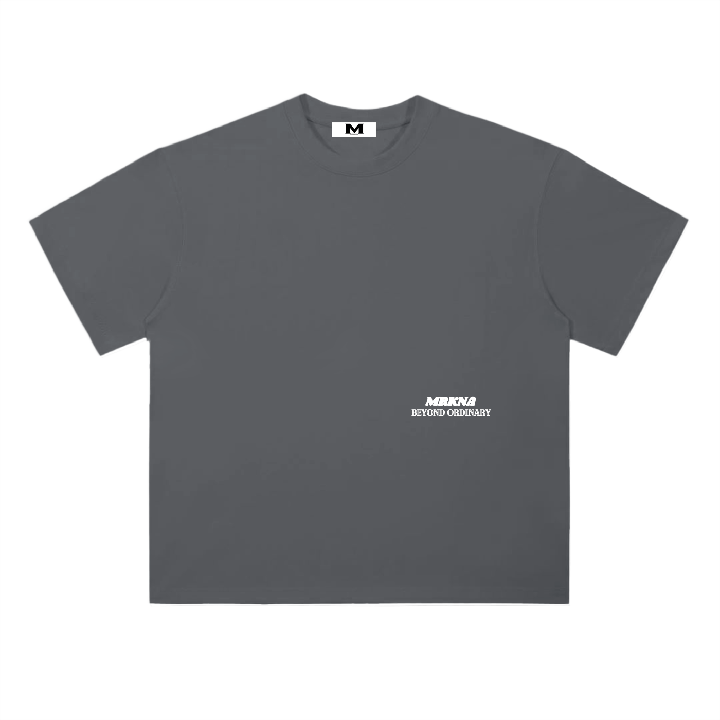 Heavyweight ODMPOD cotton drop shoulder t-shirt in black, featuring a relaxed fit and casual style.