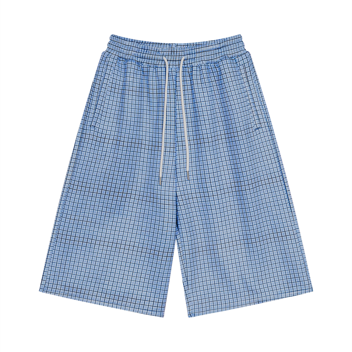 Unisex Plaid Drawstring Shorts