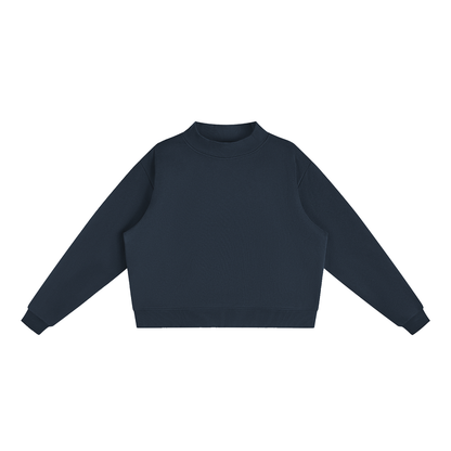 Essential Fleece Mock-Neck Crew Sweatshirt
