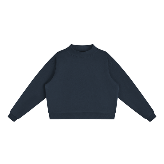 Essential Fleece Mock-Neck Crew Sweatshirt