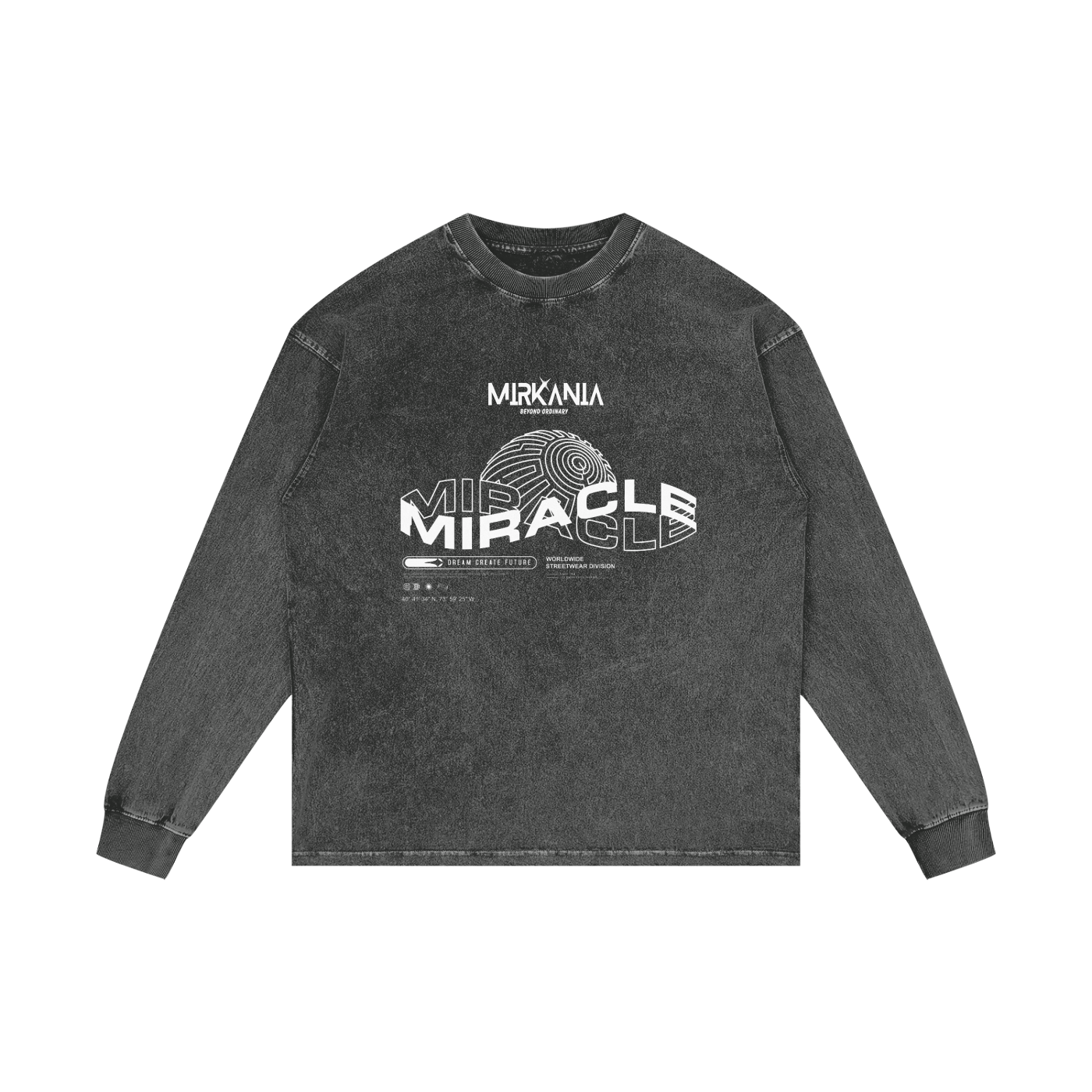 Acid Wash Oversize Long Sleeve T-Shirt