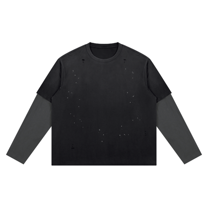Unisex Vintage Wash Distressed Layer T-Shirt