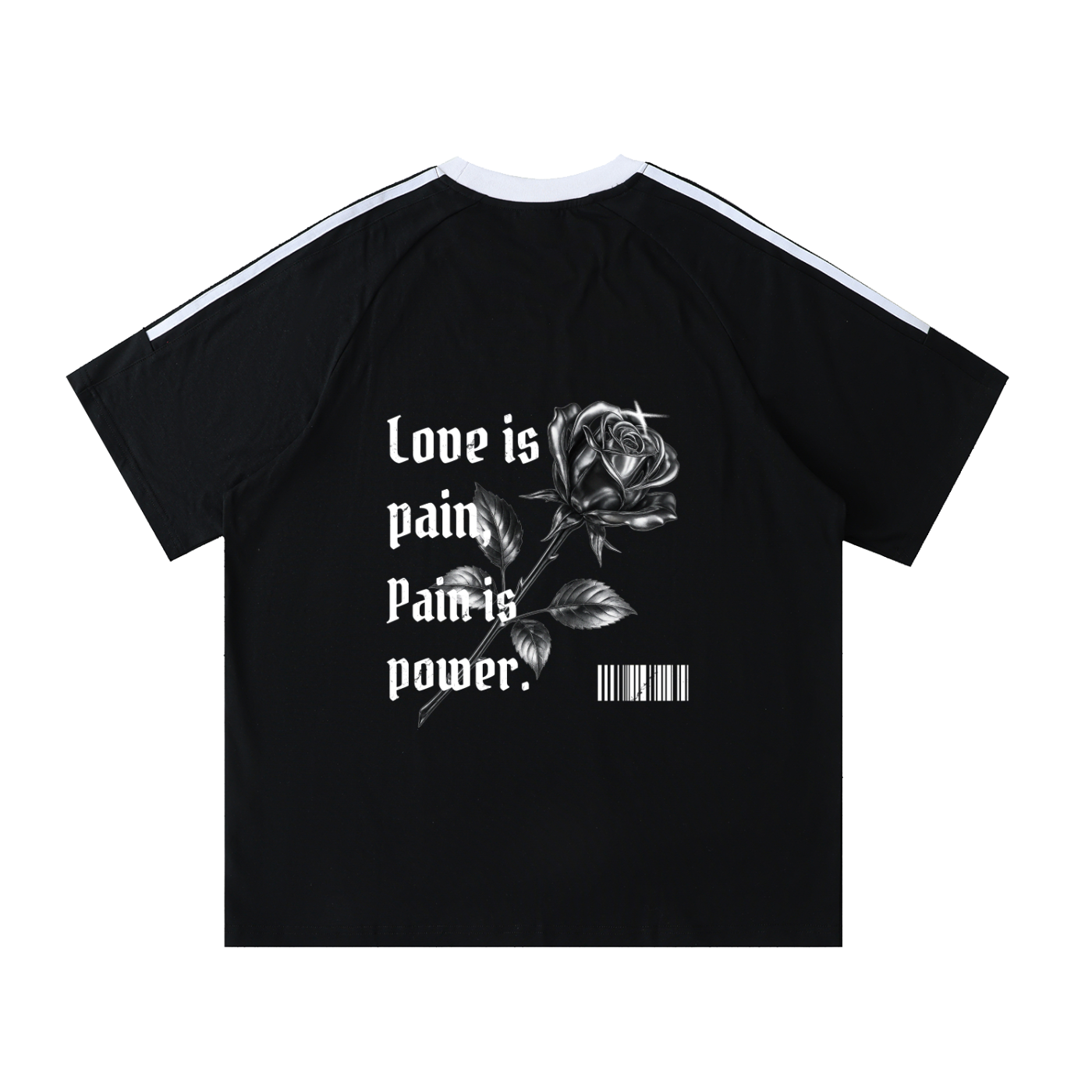 Contrast Tape Crewneck Cotton T-Shirt