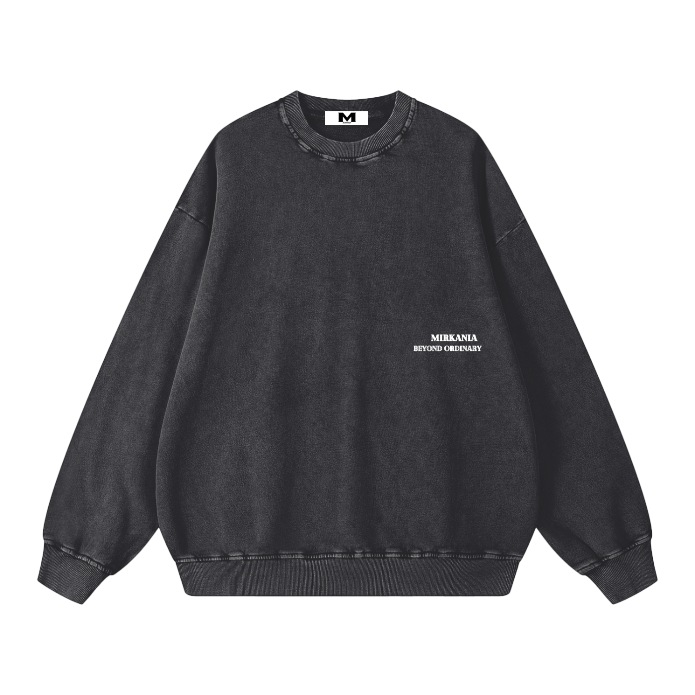 Snow Washed ODMPOD oversized sweatshirt in soft fabric, featuring a relaxed fit and casual style, shown in a neutral color.
