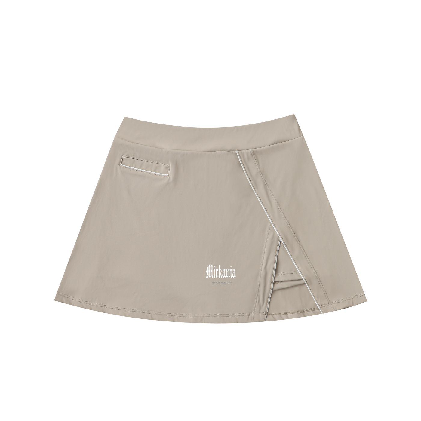 High-Waist Pocketed A-Line Skirt