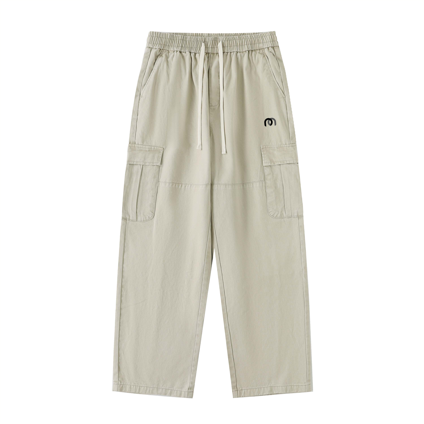 Drawstring Waist Straight-Leg Cargo Pants