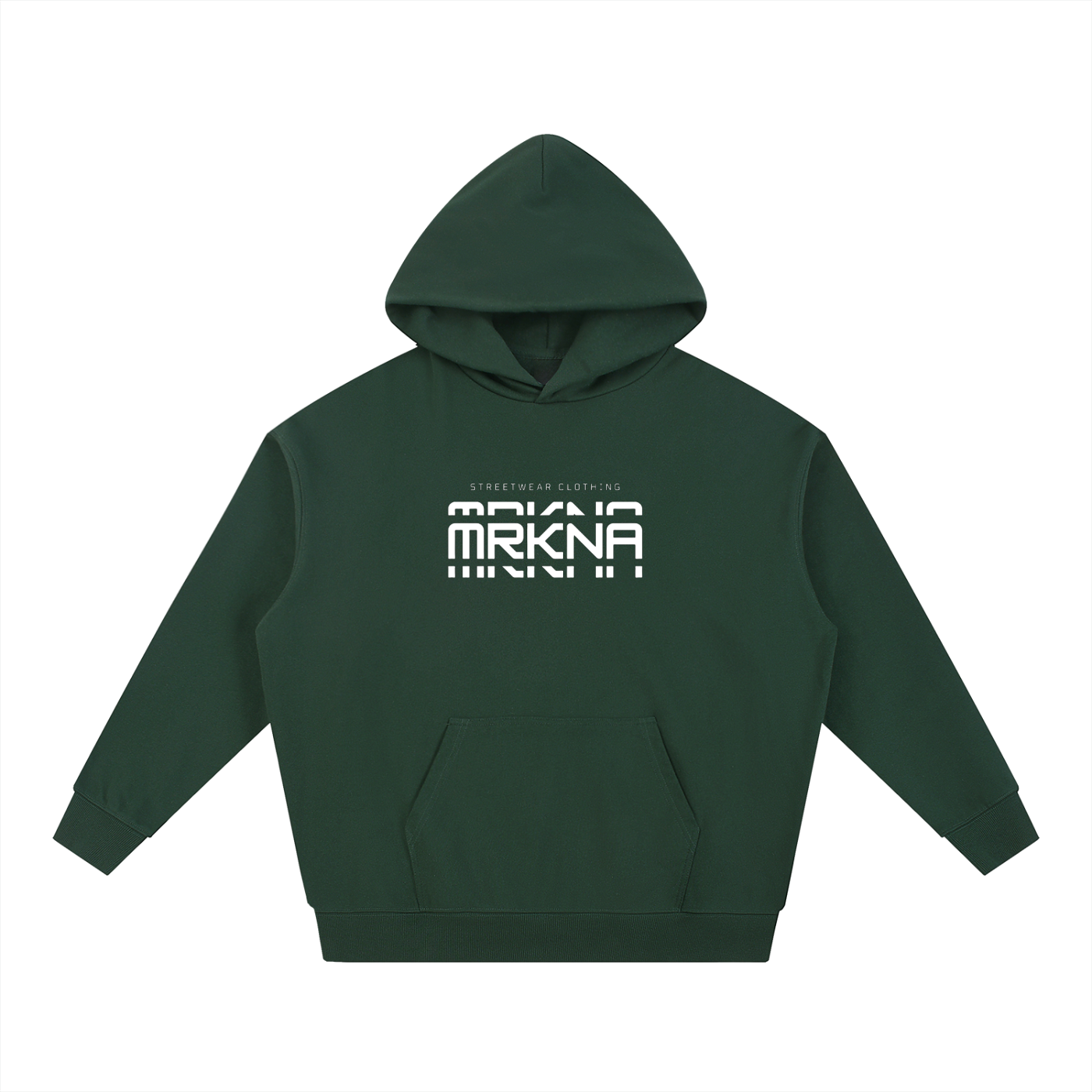 Dark gray ODMPOD Essential Heavyweight Hoodie with front pocket and drawstring hood, displayed flat on a white background.