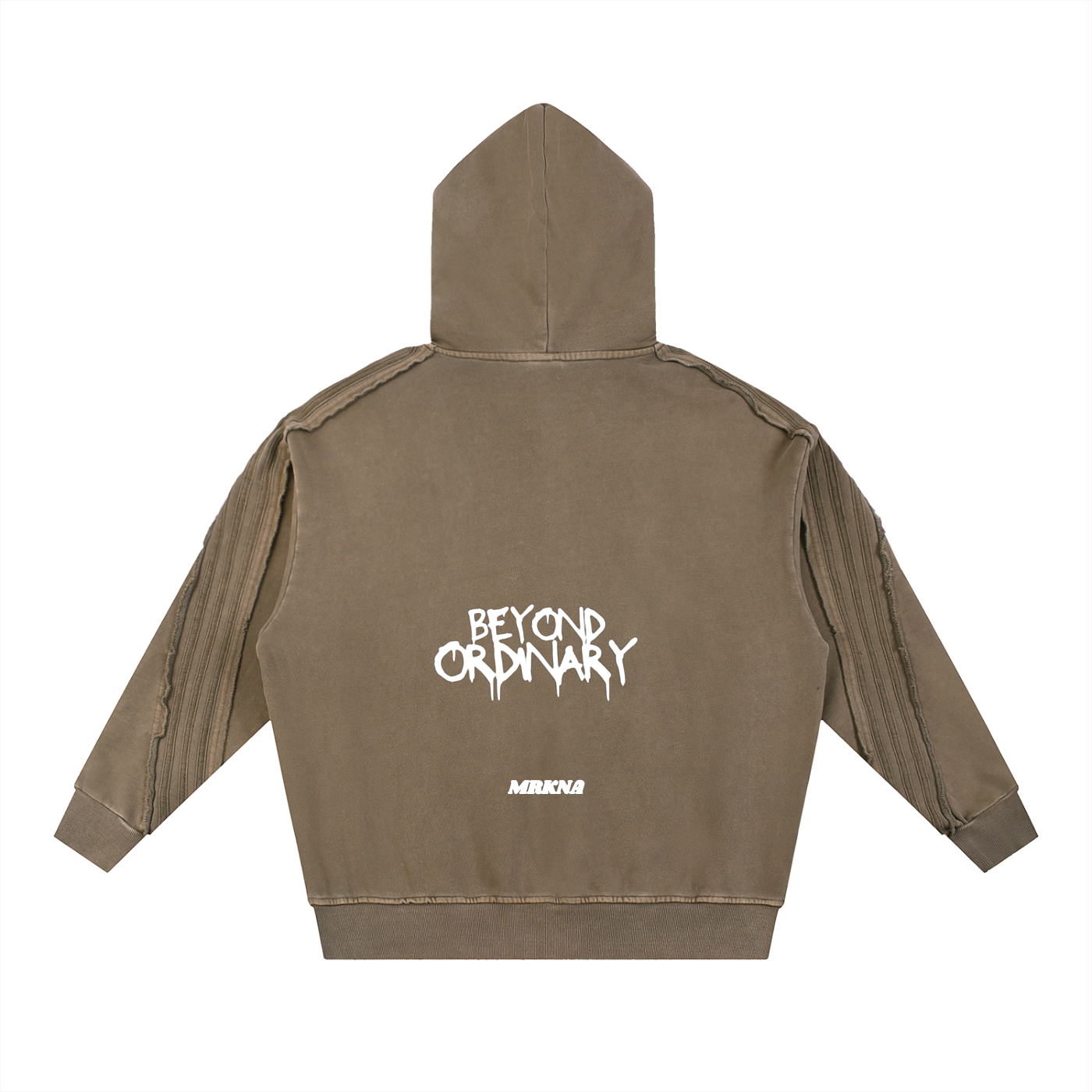 Snow Washed Tape Raw Edge Hoodie