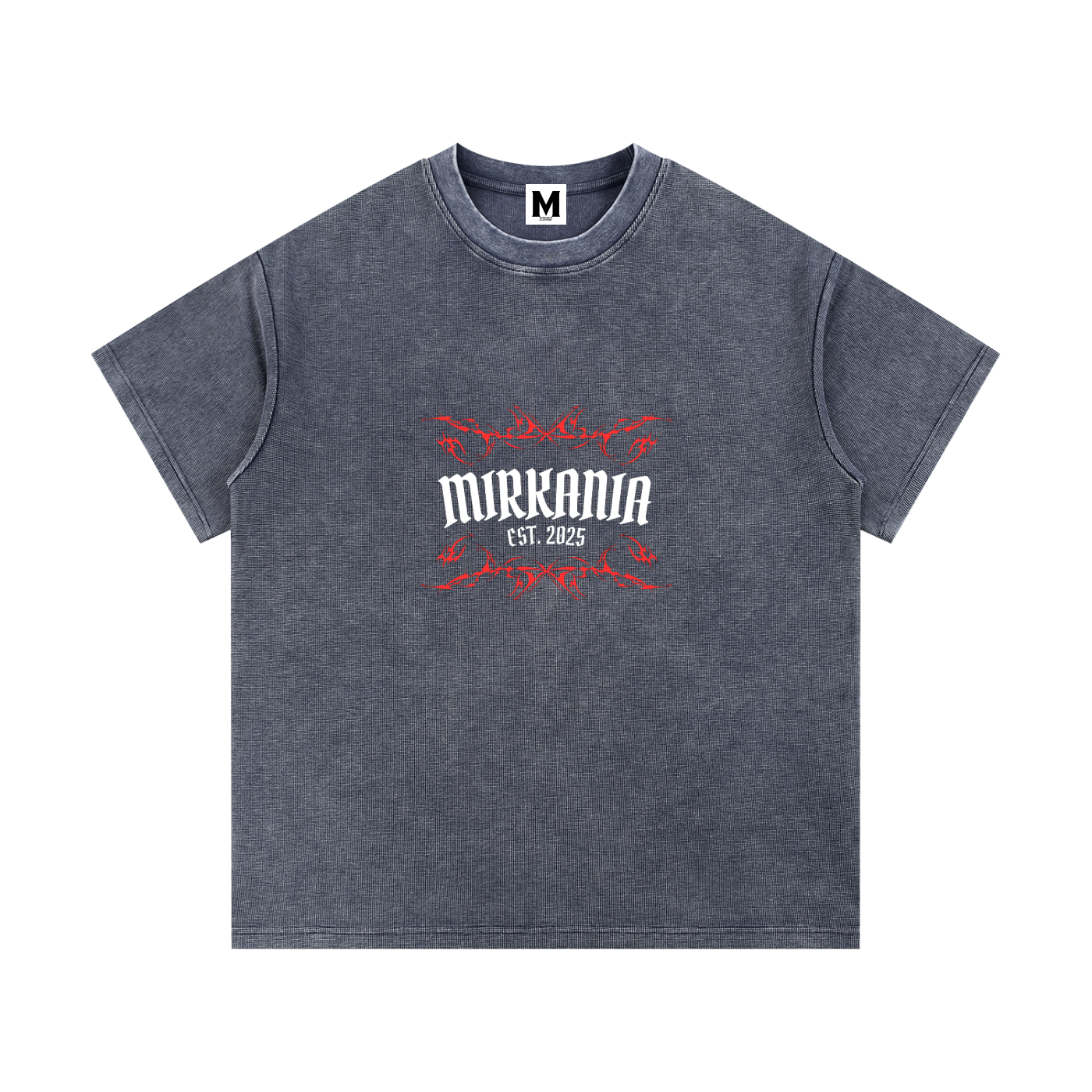 ODMPOD Mineral Wash Waffle Knit T-Shirt showing a casual, textured fabric in a relaxed fit with a crew neckline.