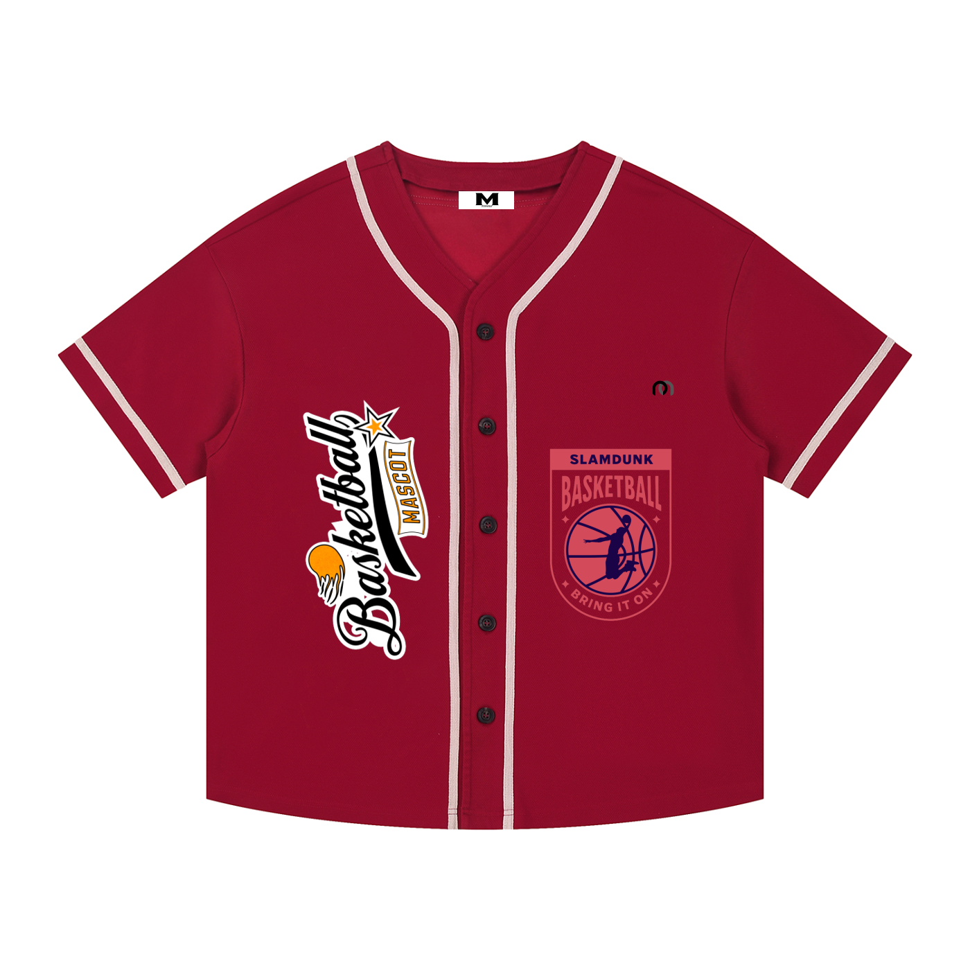 Contrast Piped Button-Up Jersey