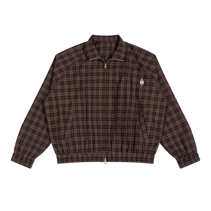 Unisex Plaid Full-Zip Track Jacket