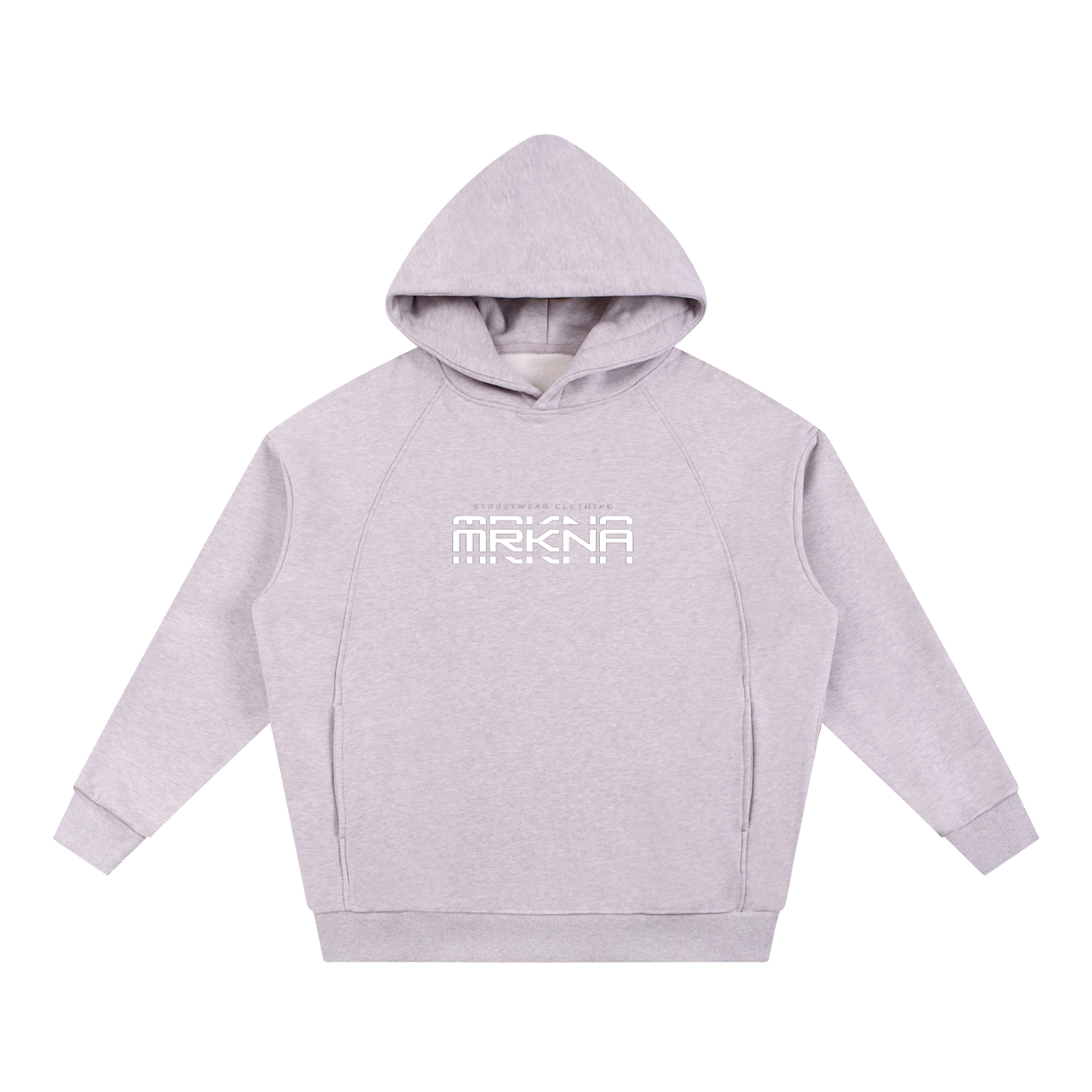 Gray ODMPOD Essential Oversized Fleece Hoodie with hood and front pocket, soft and cozy for casual wear