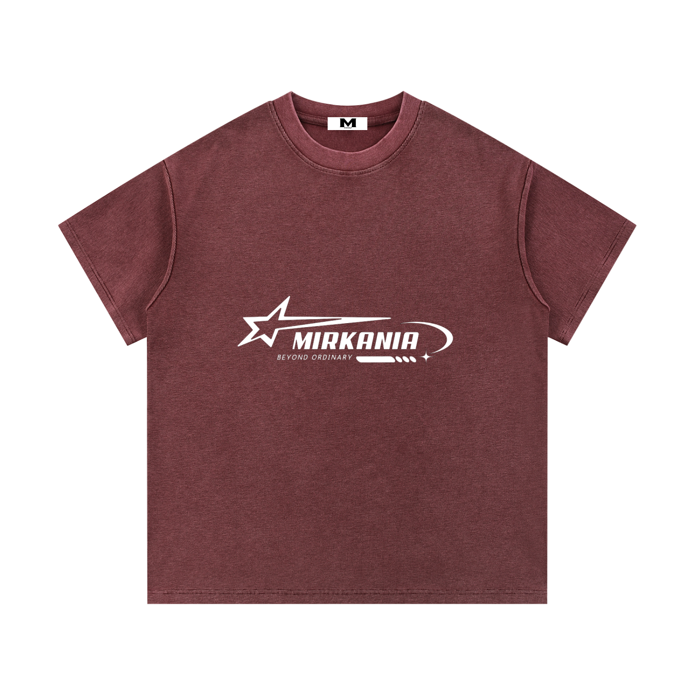 ODMPOD mineral wash waffle knit t-shirt in soft fabric, featuring a relaxed fit and textured waffle pattern.