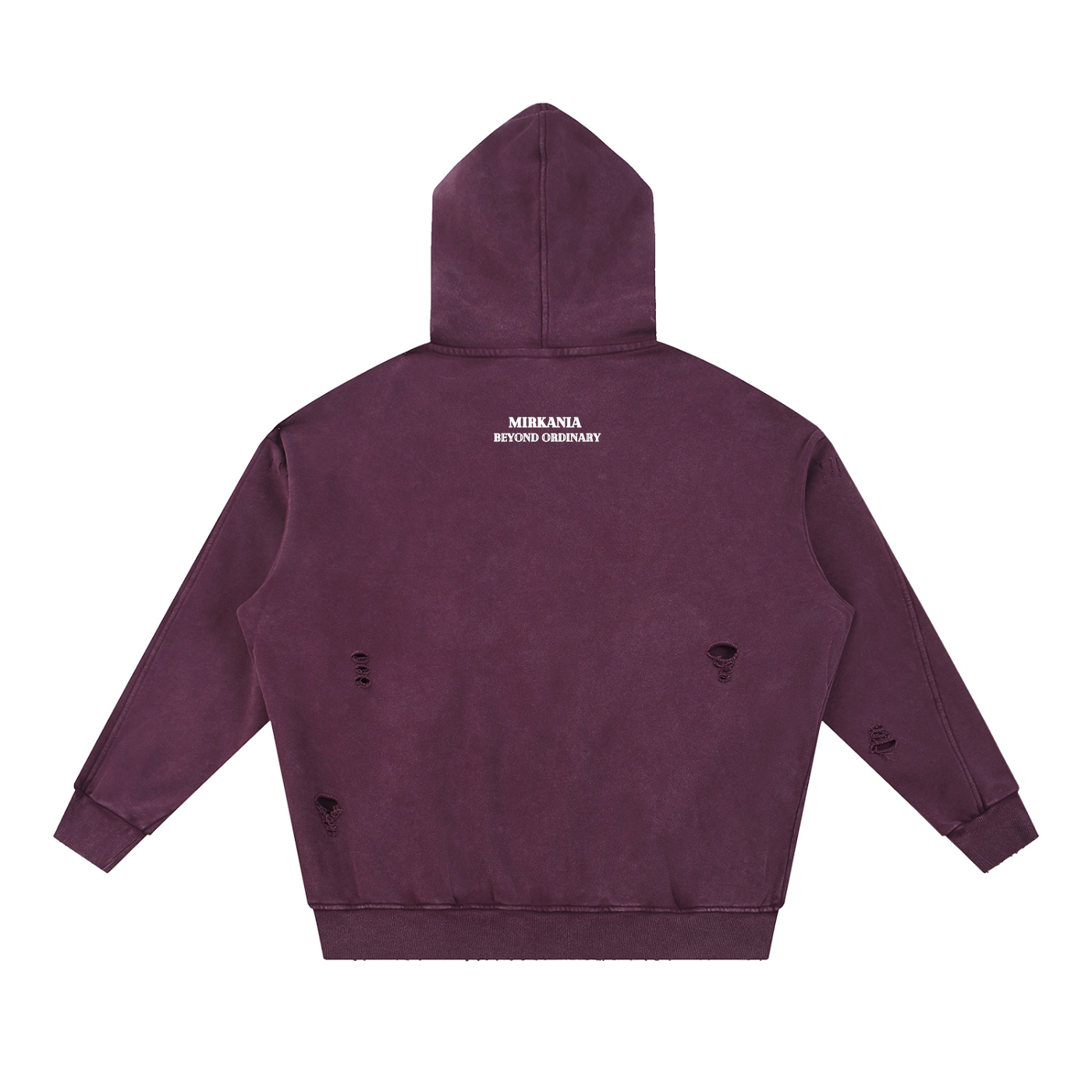 Snow Washed Distressed Panel Pocket Hoodie by ODMPOD featuring a relaxed fit, distressed panels, and front pockets.