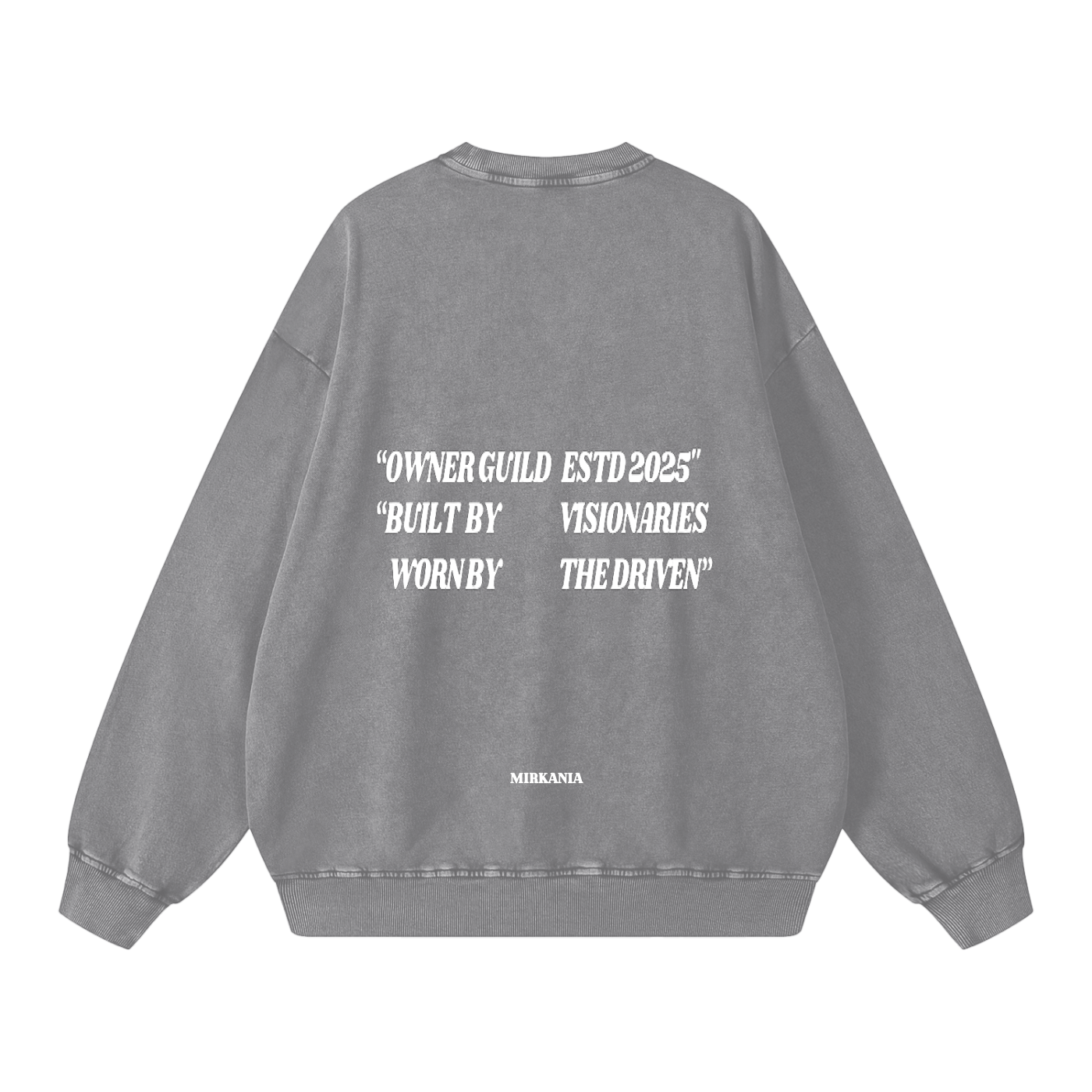 Light grey ODMPOD snow washed oversized sweatshirt with relaxed fit and soft fabric, displayed on a white background.