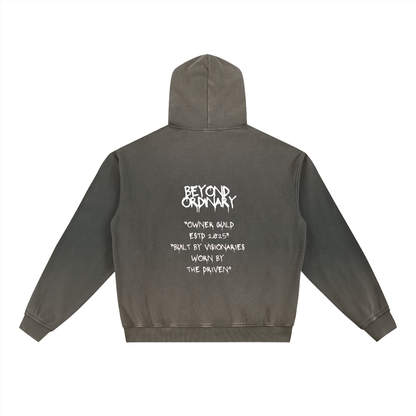 Vintage washed gradient fleece hoodie by ODMPOD featuring a soft, cozy fabric with a stylish faded color blend.